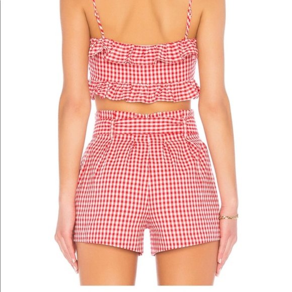 Privacy Please | Dakota Crop Top and Saffron Short Red Gingham Set Size XXS - Picture 6 of 7